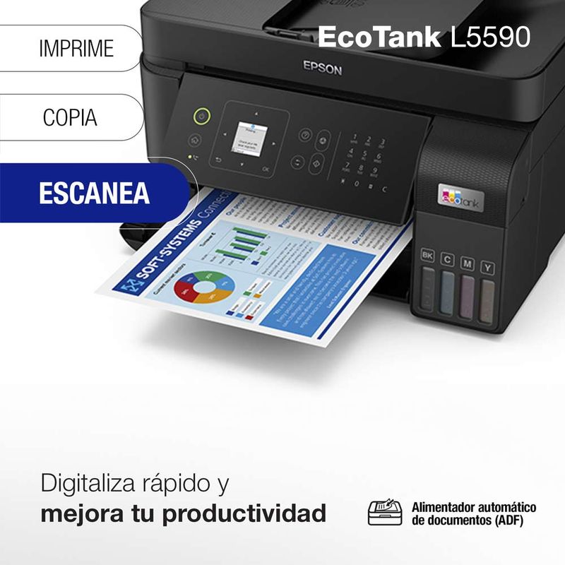 Impresora multifuncional Epson EcoTank L5590 Wi-Fi tinta funcionalidad escanear