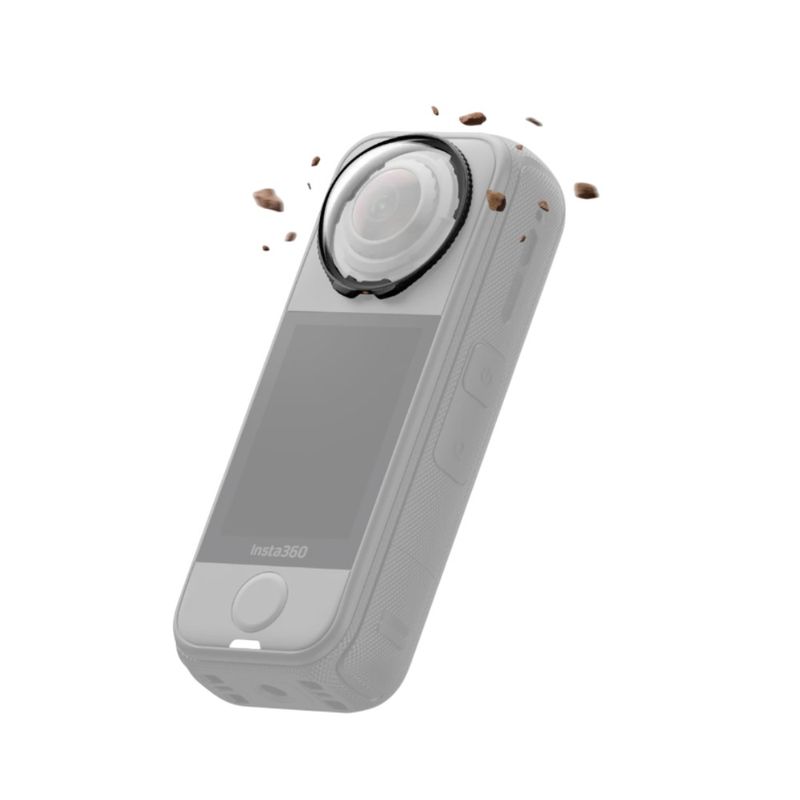 Protector de lentes Insta360 modelo X4 Air vidrio templado premium color transparente vista frontal