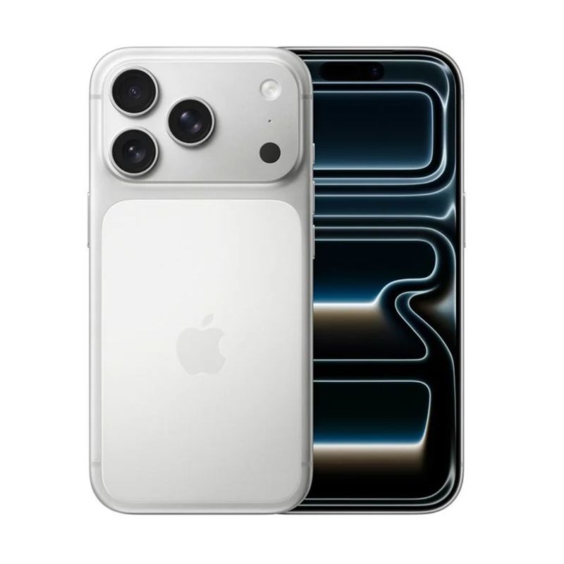 Smartphone Apple iPhone 17 Pro modelo 256GB 12GB RAM color silver vista frontal y trasera