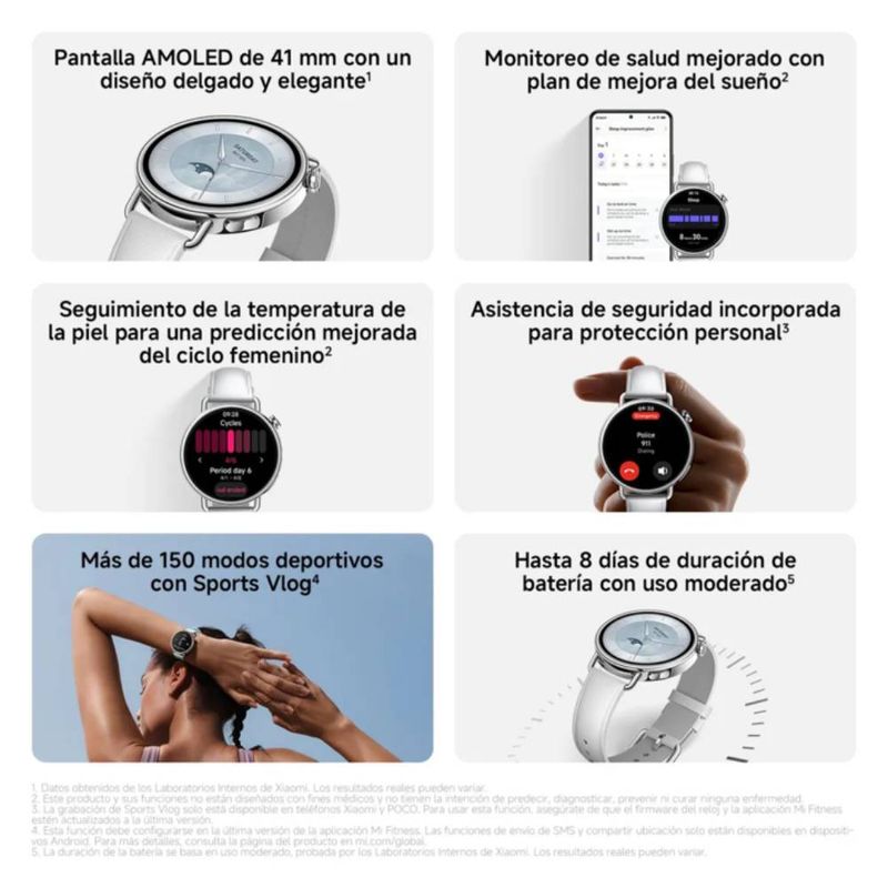 Smartwatch Xiaomi S4 41mm verde menta especificaciones