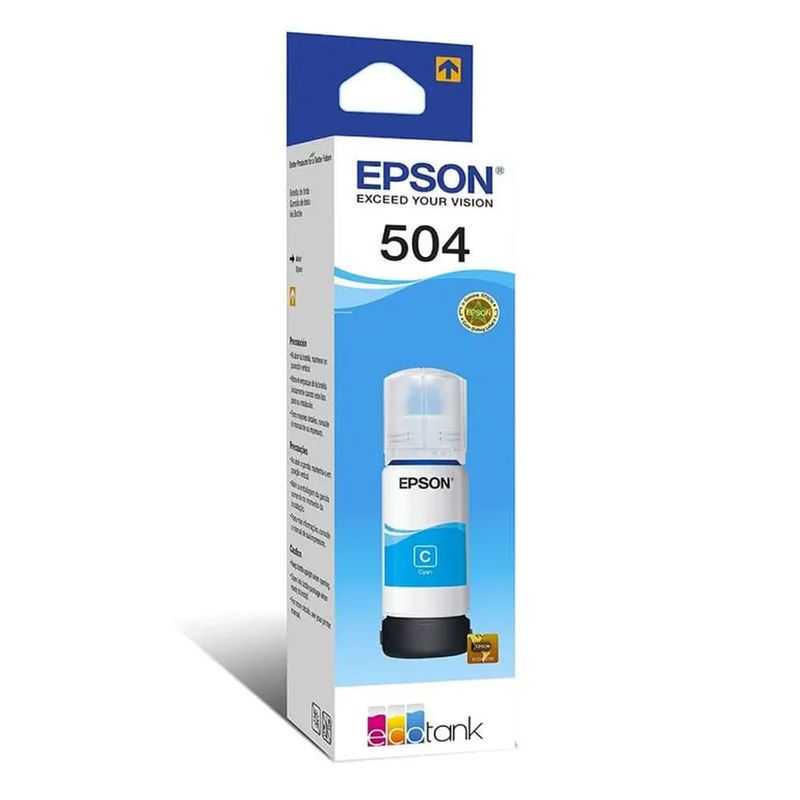 Tinta Epson T504220 cyan rinde hasta 7500 páginas Frontal