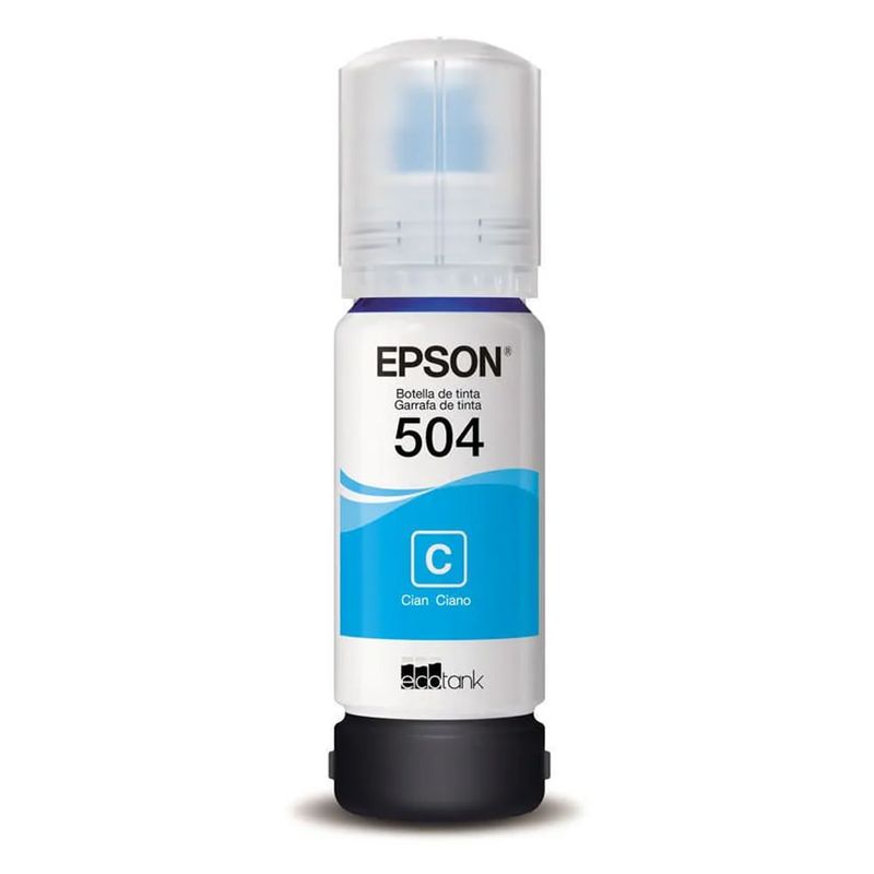 Tinta Epson T504220 cyan rinde hasta 7500 páginas Frontal