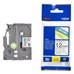 Cinta Brother TZE231 12mm blanco texto negro 8m frontal