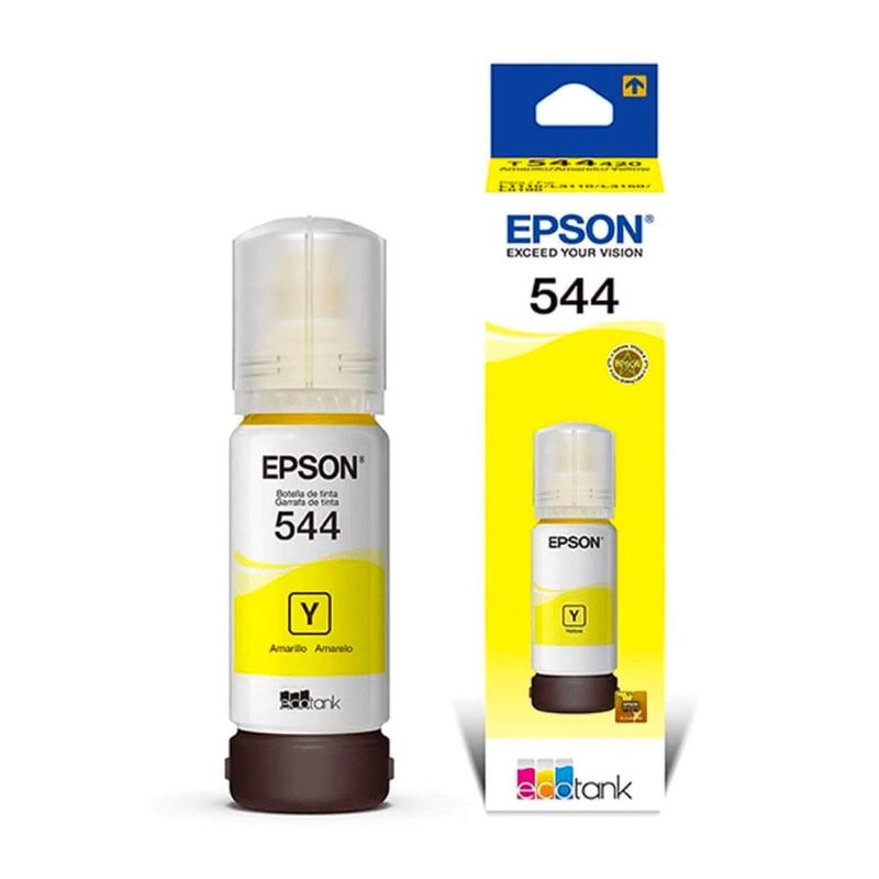 Botella tinta Epson T544420 amarilla 65ml reemp. frontal paquete tinta