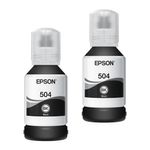 Pack de 2 botellas de tinta Epson T504 negro, 15,000 páginas frontal tintas