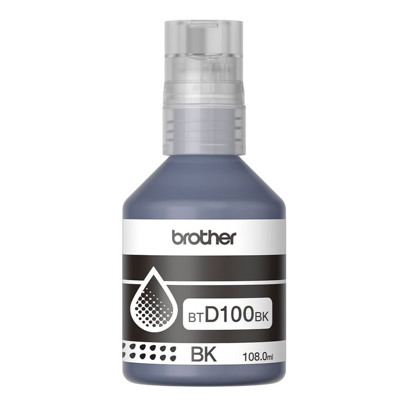 Tinta Brother BTD100BK negra 108ml 7500 páginas frontal tinta