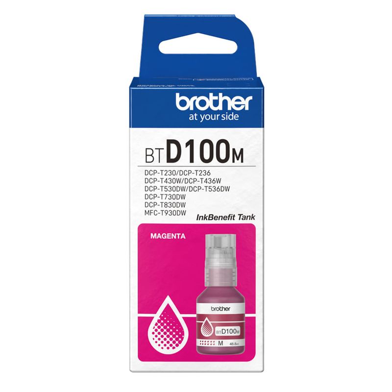 Tinta Brother BTD100M magenta 48.8ml 5000 páginas frontal empaque