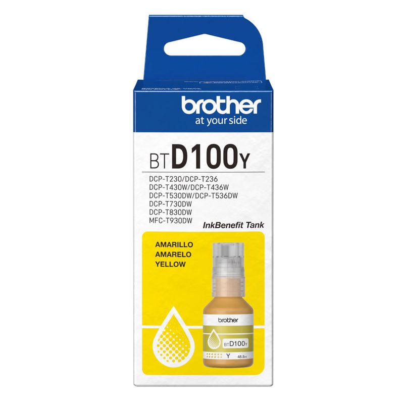 Tinta Brother BTD100Y amarilla 48ml 5000 páginas empaque