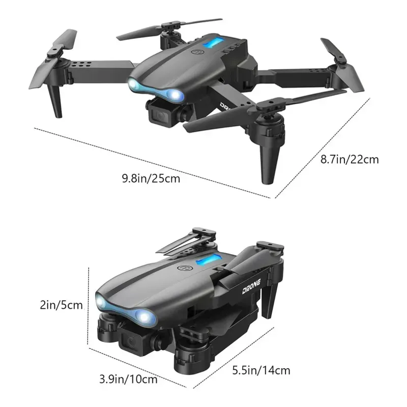 Mini dron E99 MAX HD plegable negro