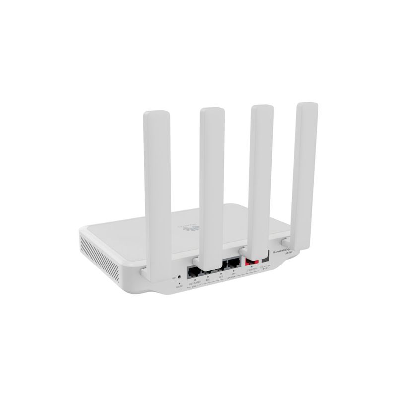 Router Huawei AR180 gestión inteligente red WiFi 7 color blanco vista trasera diagonal
