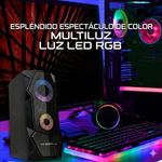 Parlante gamer para pc ArgomTech Combat SP68 sonido estéreo luces LED negro vista información de luces LED RGB