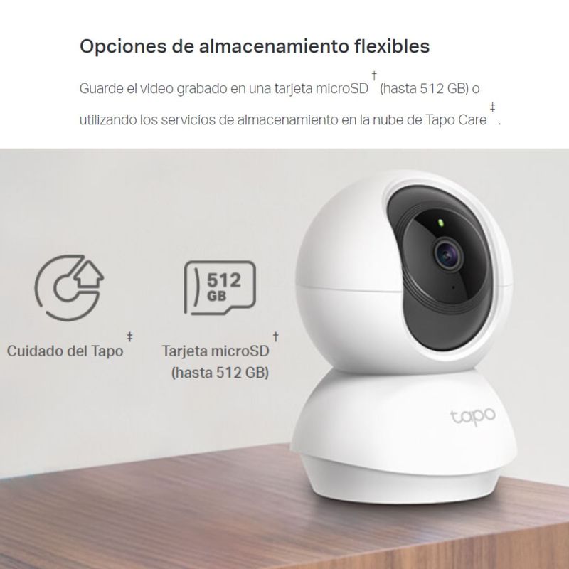 Cámara seguridad TP-Link Tapo C200 en uso monitoreo hogar color blanco