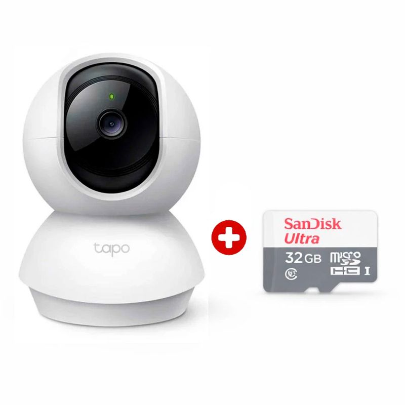 Cámara de seguridad TP-Link modelo Tapo C200C interior Full HD 1080p WiFi 360° color blanco vista frontal