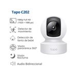 Cámara seguridad TP-Link Tapo C202 audio bidireccional con microSD color blanco vista diagonal