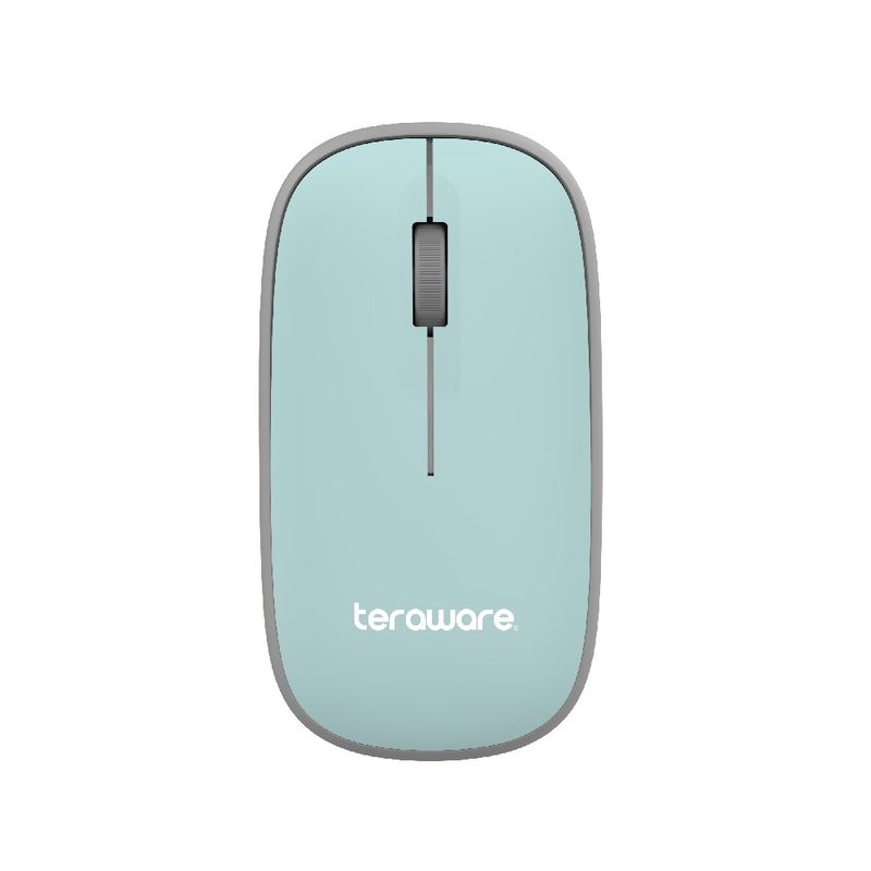 Mouse inalámbrico Coolbox Teraware 2.4G mediante receptor USB 1200 DPI multicolor vista superior acabado celeste