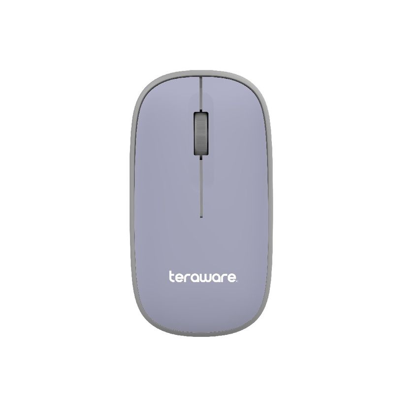 Mouse inalámbrico Coolbox Teraware 2.4G mediante receptor USB 1200 DPI multicolor vista superior acabado lila