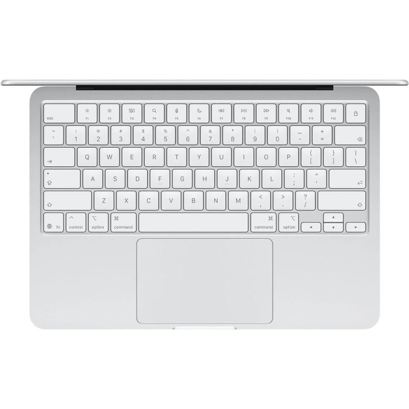 MacBook Neo Apple pantalla 13 pulgadas y cámara FaceTime HD color gris vista superior