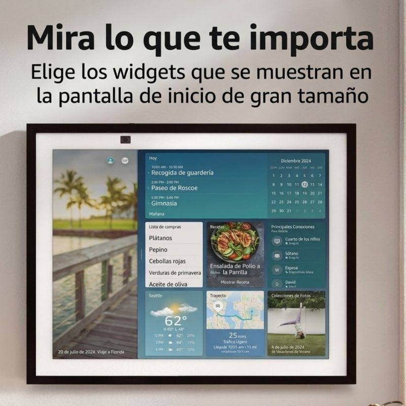 Amazon Echo Show 21 21" FHD Alexa pantalla inteligente negro frontal características