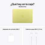 MacBook Neo Apple pantalla 13 pulgadas y cámara FaceTime HD color citrus vista caja