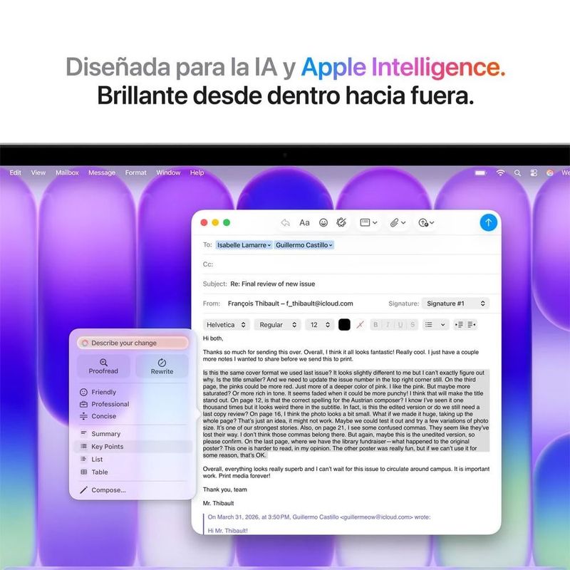 Laptop Apple MacBook Neo en uso trabajo productividad color silver