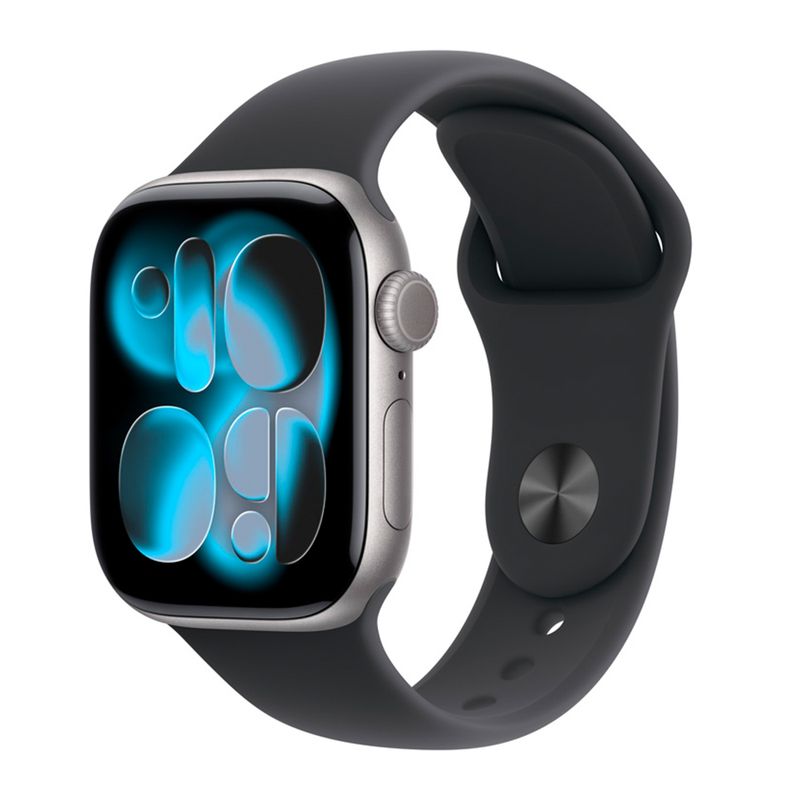 Apple Watch Serie 11 42mm OLED 24h gris espacial frontal oblicuo