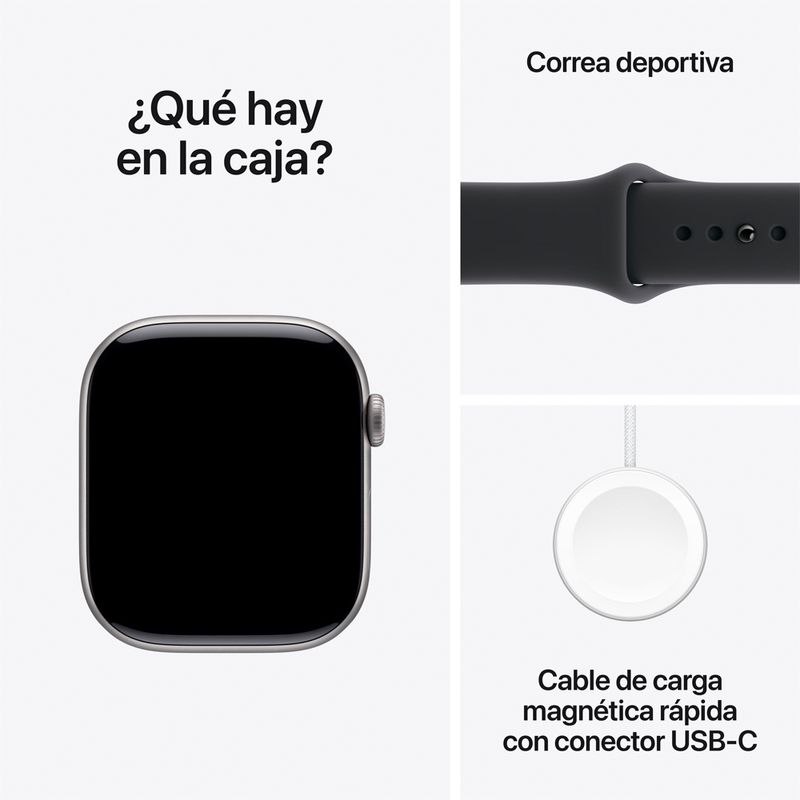 Apple Watch Serie 11 42mm OLED 24h gris espacial contenido