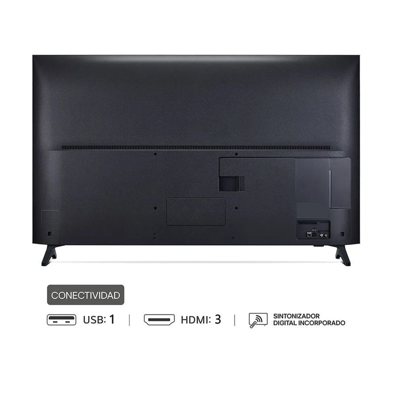 Televisor LG QNED 55 pulgadas diseño delgado color negro vista trasera