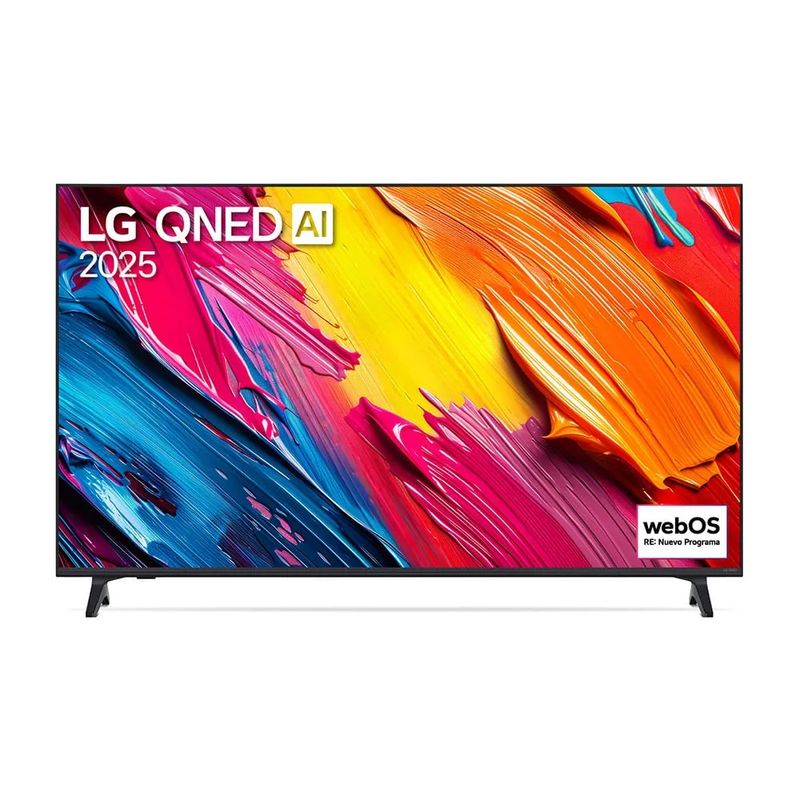 Smart TV LG modelo 55QNED70ASA 55 pulgadas QNED 4K UHD webOS color negro vista frontal