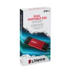 SSD externo Kingston 512GB USB-C 3.2 Gen2 1050MB/s  FRONTAL EMPAQUE