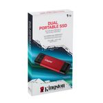 SSD externo Kingston 1TB USB-C 3.2 Gen2 1050MB/s frontal empaque