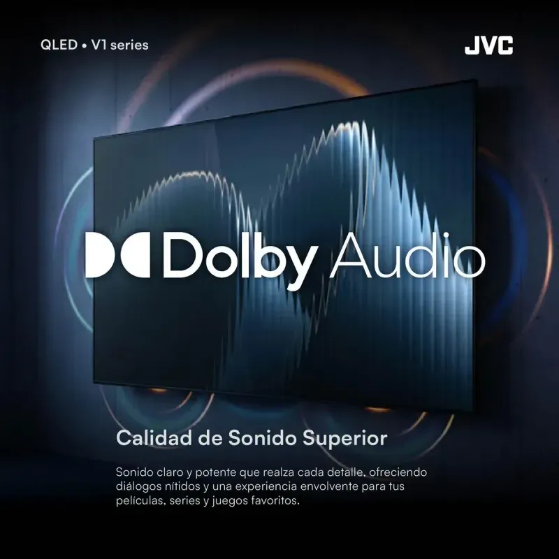 Smart TV JVC 43 pulgadas en uso entretenimiento hogar color negro