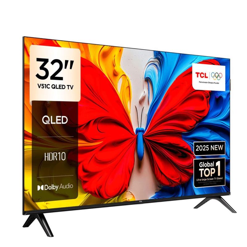 Smart TV TCL Full HD+ streaming apps Google TV color negro vista diagonal