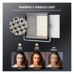Kit iluminación Neewer NL480 en uso fotografía y video estudio color negro