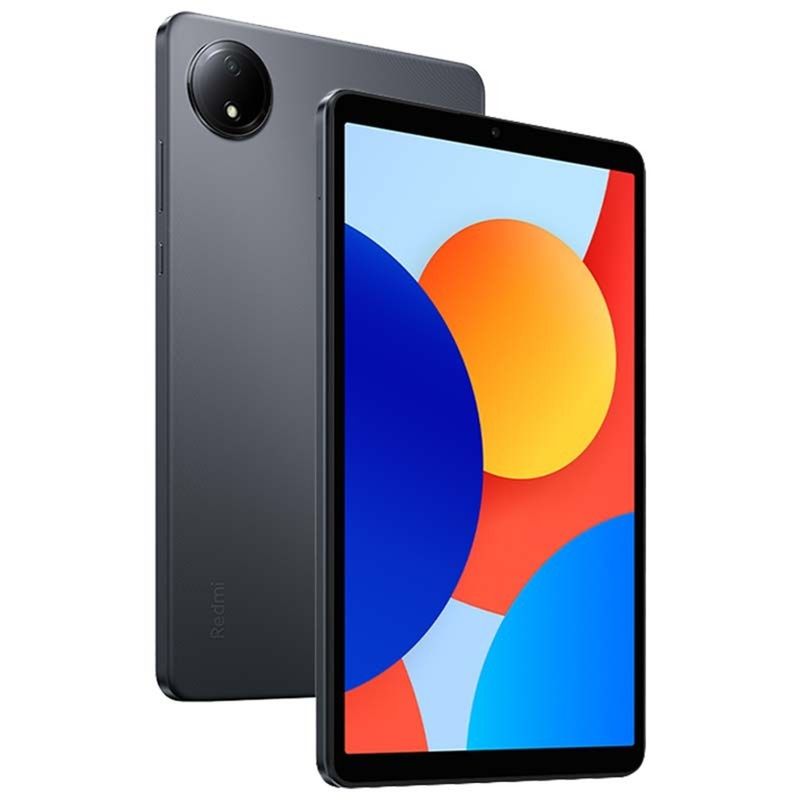 Tablet Xiaomi Redmi Pad SE 8.7" 128GB 4GB RAM batería 6650mAh gris vista frontal y dorsal oblicua