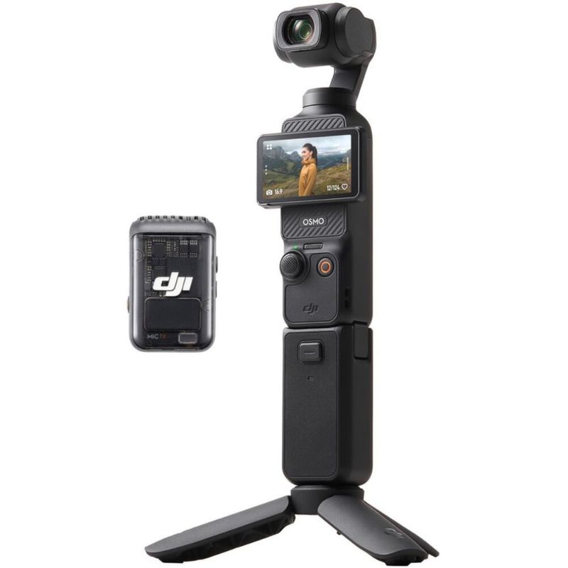 Cámara DJI Osmo Pocket 3 4K 120fps sensor 1 pulgada con Mic 2 color negro vista frontal