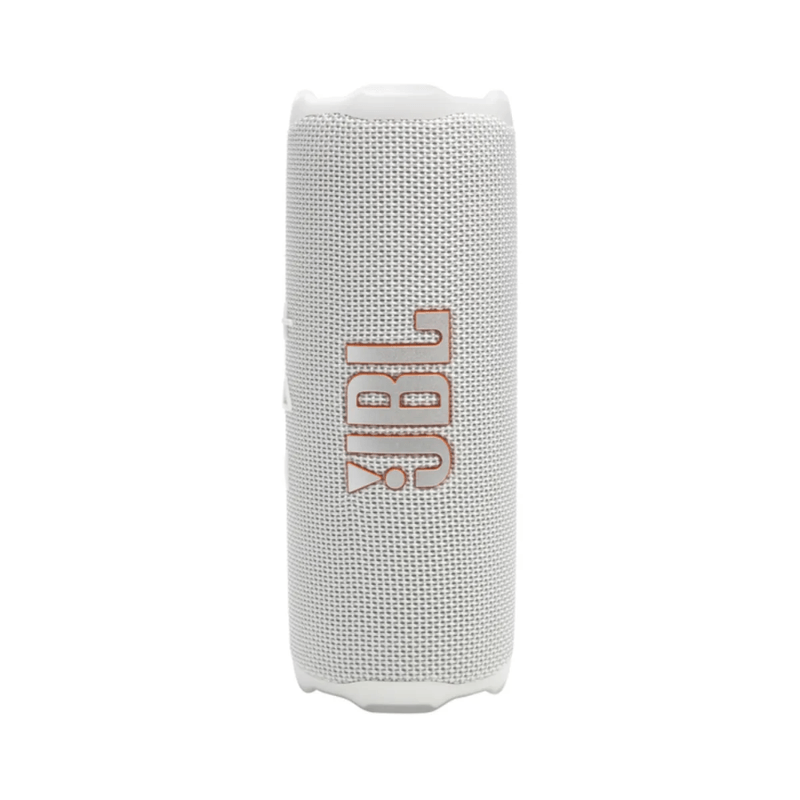 Parlante JBL Flip 7 con tecnología AI Sound Boost color gris vista diagonal