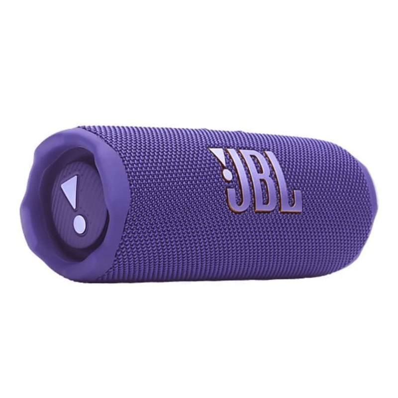 Parlante JBL Flip 7 con tecnología AI Sound Boost color morado vista diagonal