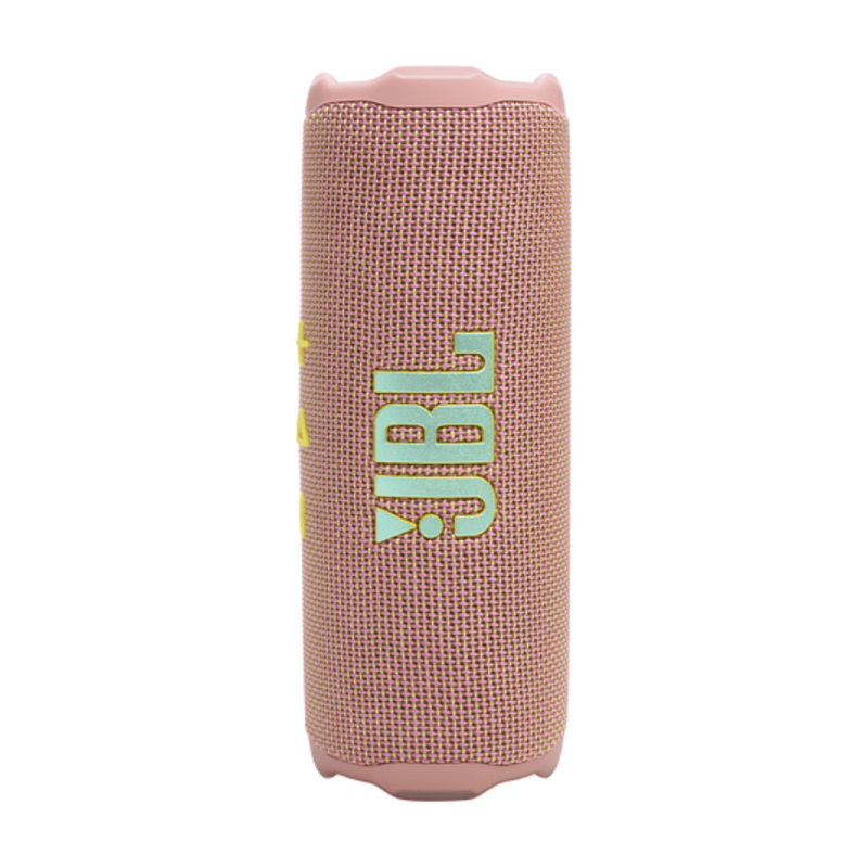 JBL Flip 7 parlante portátil inalámbrico sonido potente color rosado vista lateral