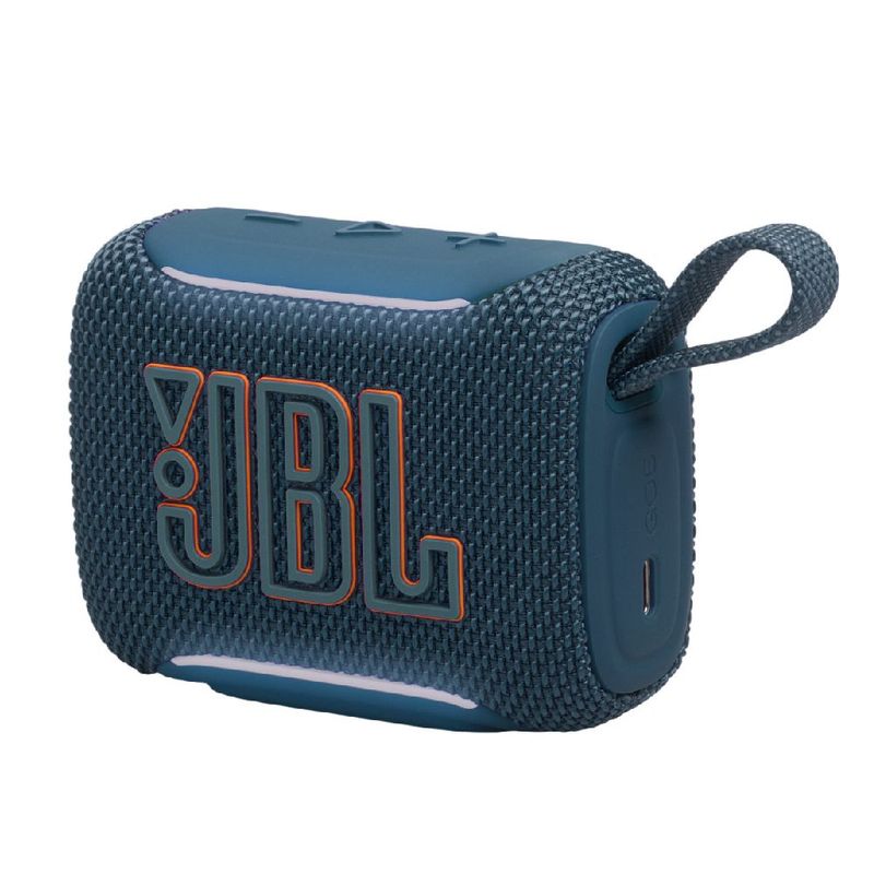 Parlante JBL Go 5 Bluetooth IP68 10h Portátil Azul frontal oblicuo