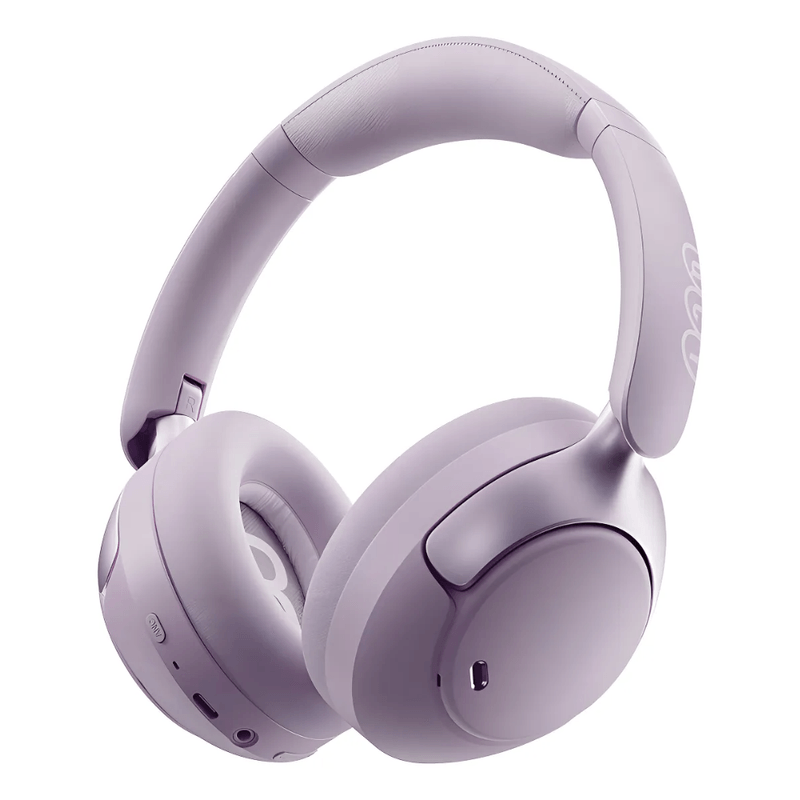 Audífonos bluetooth QCY H3 Pro over ear cancelación de ruido AN 55 horas púrpura vista frontal oblicua