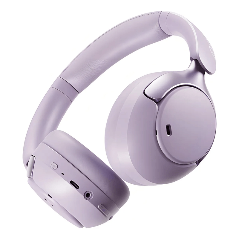 Audífonos bluetooth QCY H3 Pro over ear cancelación de ruido AN 55 horas púrpura vista desde abajo