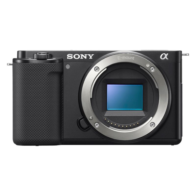 Cámara digital Sony ZV-E10 24.2MP con lente SEL55210 color negro vista frontal