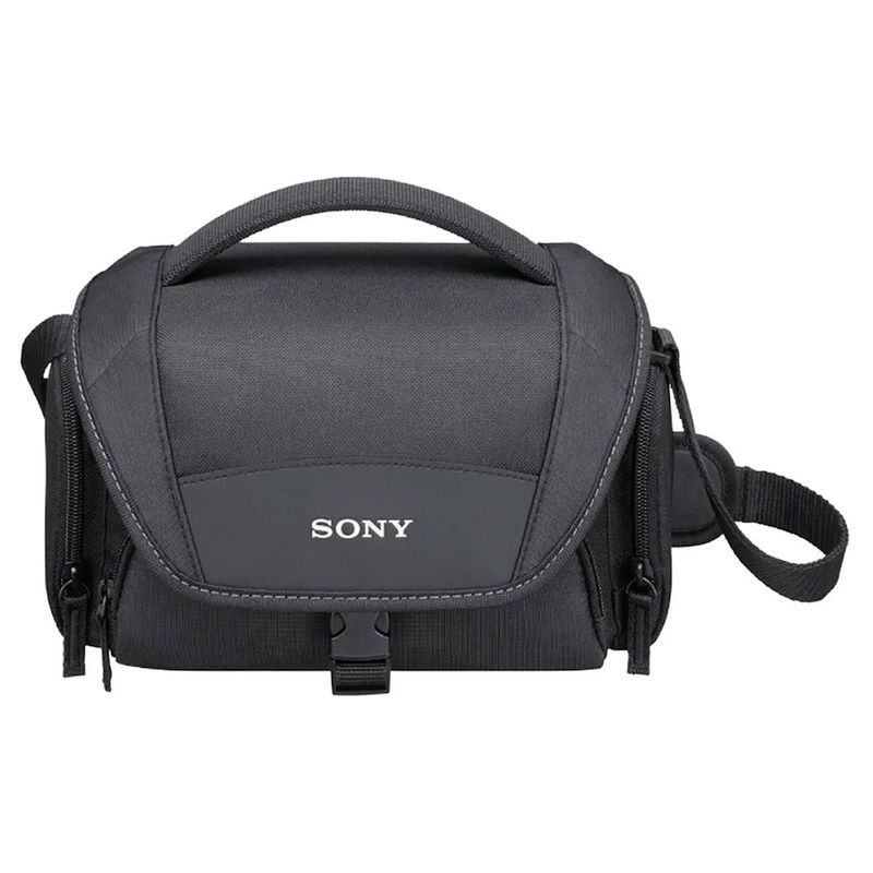 Funda de transporte para cámara Sony color negro vista frontal