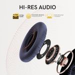 Audífonos bluetooth over ear QCY H3 ANC cancelación de ruido azul vista explotada drivers Hi-Res Audio