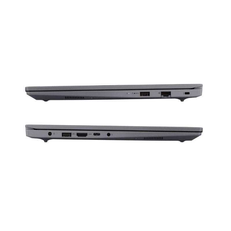 Laptop Lenovo V15 G5 IRL Intel Core i7 15.6" 32GB 512GB SSD gris vista lateral cerrada ambos lados