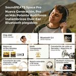 Audífonos SoundPEATS Space Pro ANC LDAC Hi-Res 151h negro  frontal beneficios