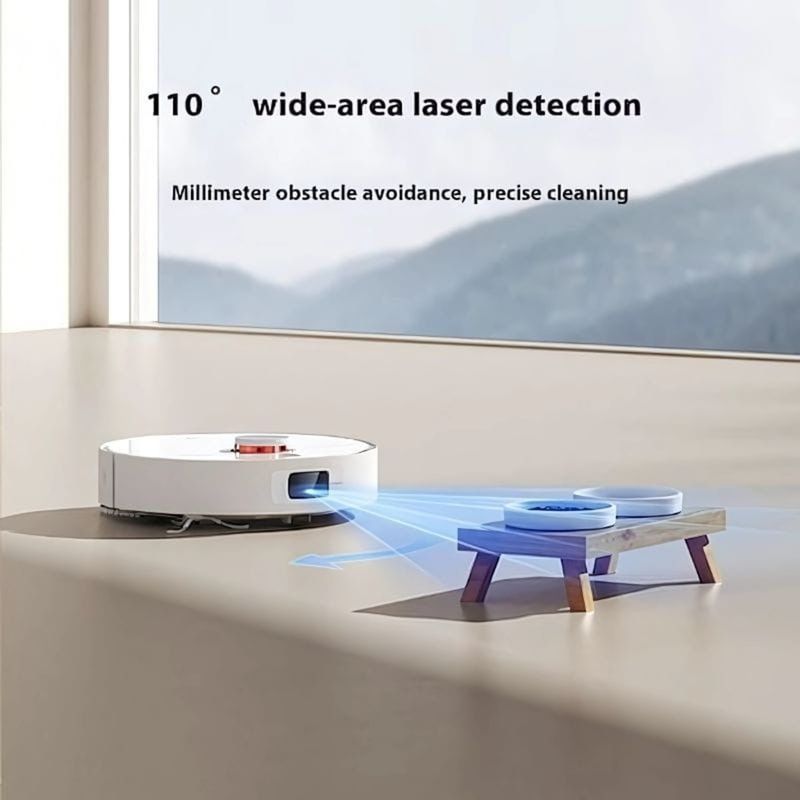 Aspiradora robot Xiaomi H40 con navegación láser LDS color blanco vista lateral