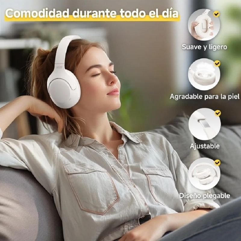 Audífonos QCY H3 Lite ANC Hi-Res Bluetooth 5.3 60h negro lateral características