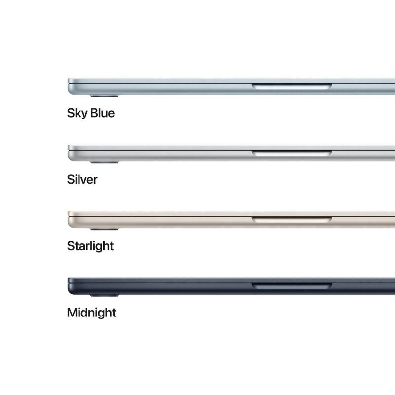 MacBook Air M5 portátil ligera con teclado inglés color midnight vista ingles