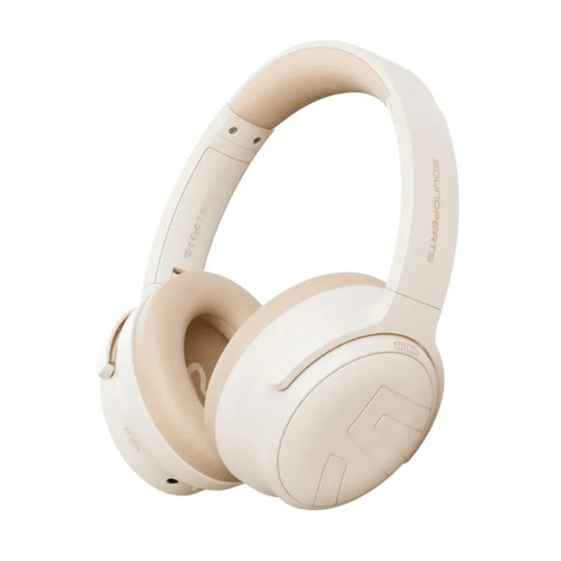 Audífonos SoundPEATS Space Pro ANC LDAC Hi-Res 151h Beige frontal